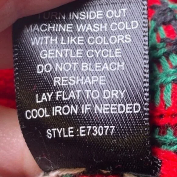 Ugly Christmas Sweater Reindeer Adults Lg Cotton Green/Red Festive Design Pocket - Picture 7 of 7